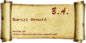 Barczi Arnold névjegykártya
